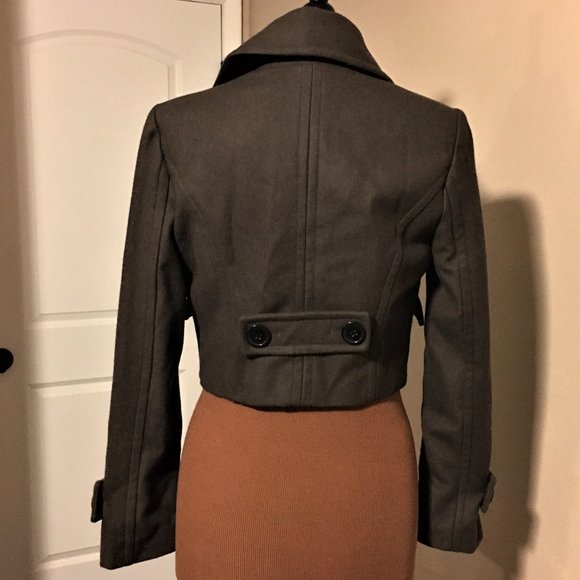 Bebe Double-Breasted Brown Jacket - Picture 3 of 7